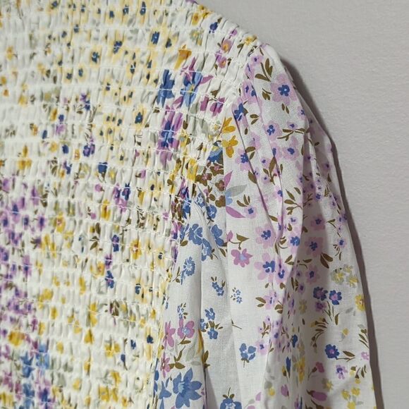 1. State White Floral Smocked Blouse NWT - Picture 5 of 7